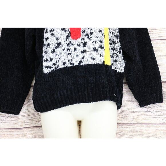 VINTAGE Heres A Hug Womens Size Medium Pullover Crew Neck Knit Sweater Black - Picture 4 of 6